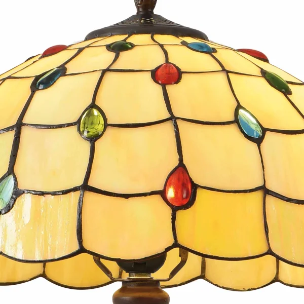 CANDEEIRO DE MESA 2 LUZES 40 CM TIFFANY JEWEL