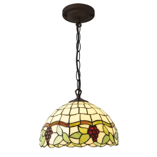 CANDEEIRO DE TECTO 1 LUZ 30 CM TIFFANY GRAPE