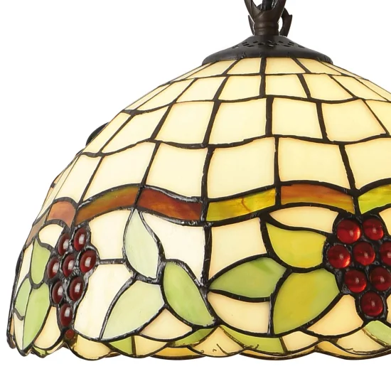 CANDEEIRO DE TECTO 1 LUZ 30 CM TIFFANY GRAPE 2