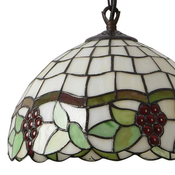 CANDEEIRO DE TECTO 1 LUZ 30 CM TIFFANY GRAPE