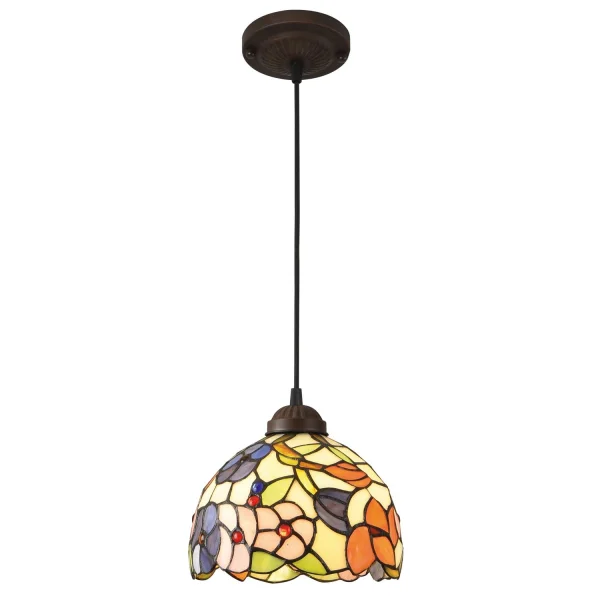 CANDEEIRO DE TECTO 1 LUZ 20 CM TIFFANY FLOWERS CANDEEIRO DE TECTO 1 LUZ 20 CM TIFFANY FLOWERS