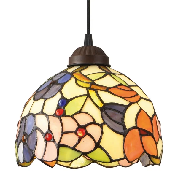 CANDEEIRO DE TECTO 1 LUZ 20 CM TIFFANY FLOWERS CANDEEIRO DE TECTO 1 LUZ 20 CM TIFFANY FLOWERS