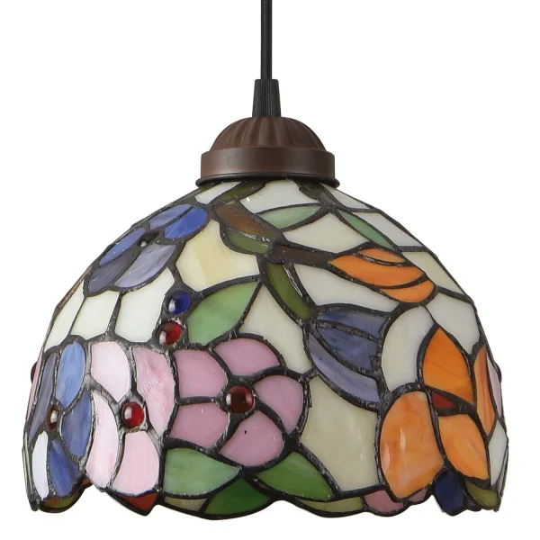 CANDEEIRO DE TECTO 1 LUZ 20 CM TIFFANY FLOWERS CANDEEIRO DE TECTO 1 LUZ 20 CM TIFFANY FLOWERS