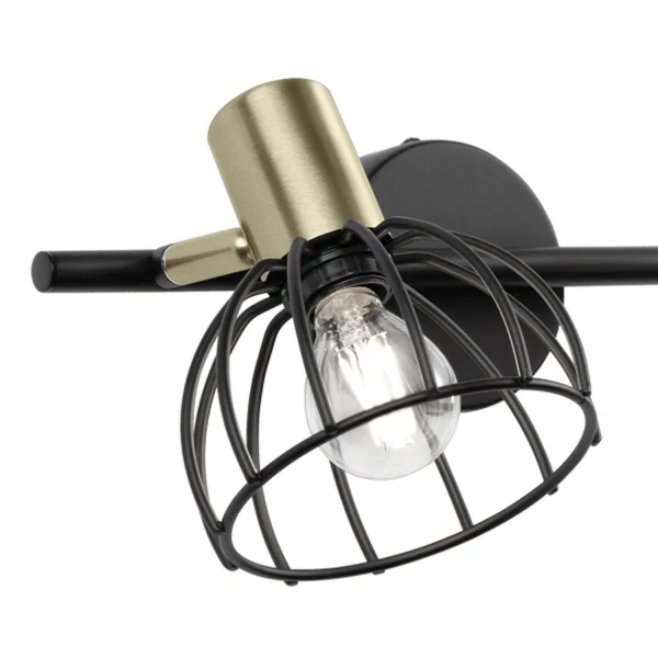 CANDEEIRO DE PAREDE 2 LUZES PRETO MATE GABRIELLE