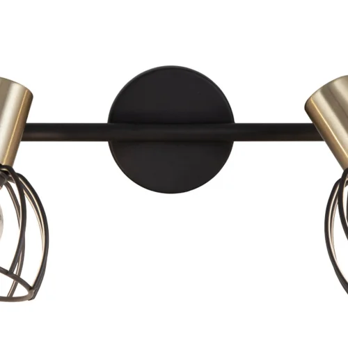 CANDEEIRO DE PAREDE 2 LUZES PRETO MATE GABRIELLE