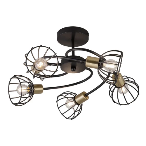 PLAFÓN DE TECHO 5 LUCES NEGRO MATE GABRIELLE