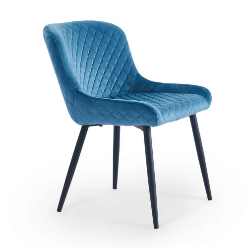 SILLA TERCIOPELO AZUL MATHILDA