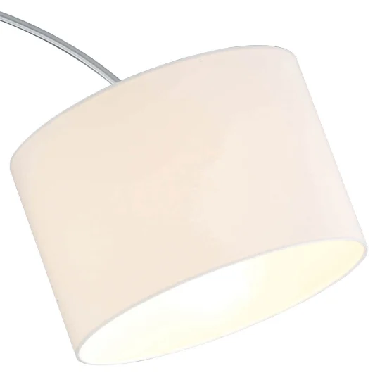 CANDEEIRO DE PÉ METAL NÍQUEL FOSCO ABAJUR BRANCO BROOME 2