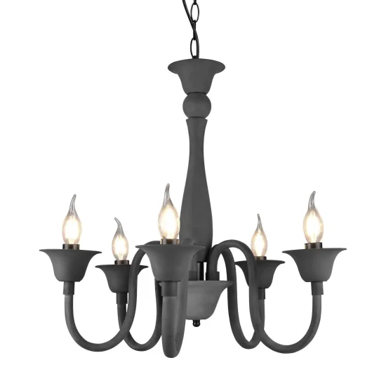 CANDEEIRO DE TETO 5 LUZES ANTRACITE CAMILA