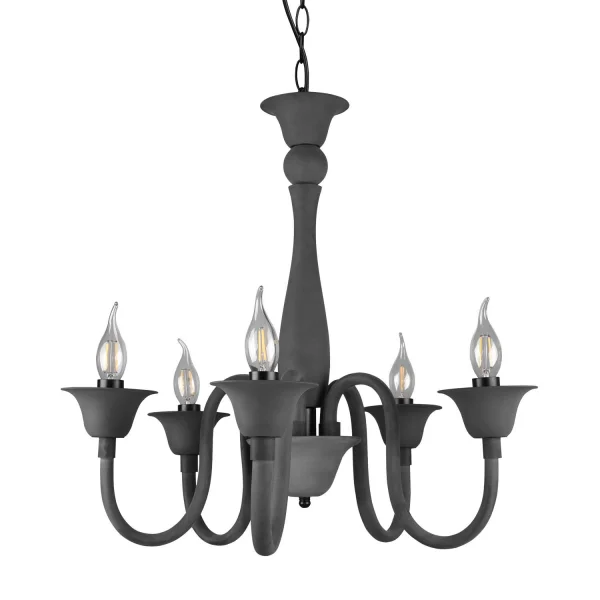 CANDEEIRO DE TETO 5 LUZES ANTRACITE CAMILA