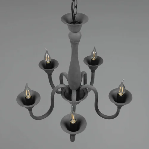 CANDEEIRO DE TETO 5 LUZES ANTRACITE CAMILA