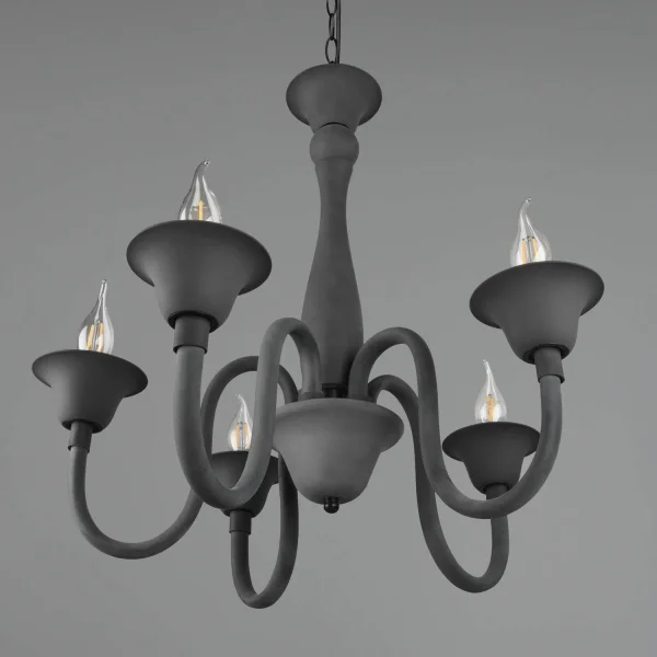 CANDEEIRO DE TETO 5 LUZES ANTRACITE CAMILA