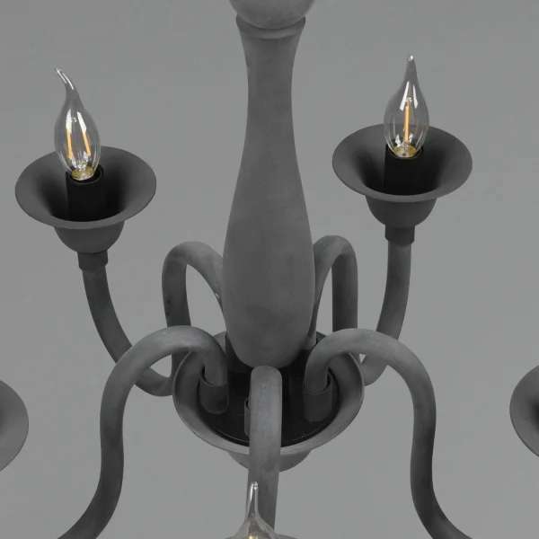 CANDEEIRO DE TETO 5 LUZES ANTRACITE CAMILA