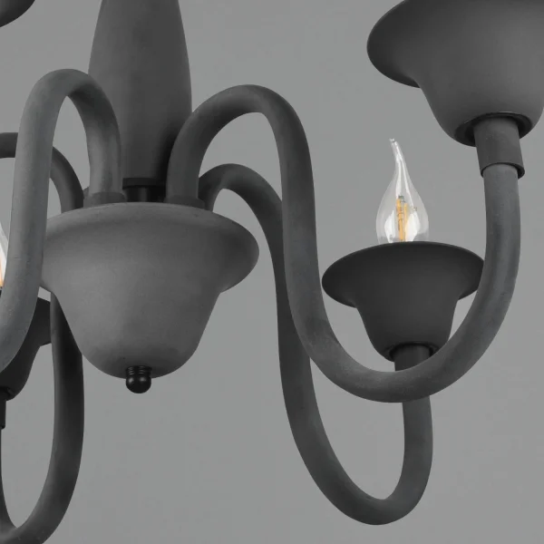 CANDEEIRO DE TETO 5 LUZES ANTRACITE CAMILA