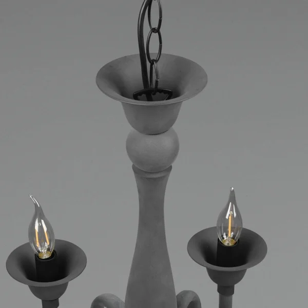 CANDEEIRO DE TETO 5 LUZES ANTRACITE CAMILA