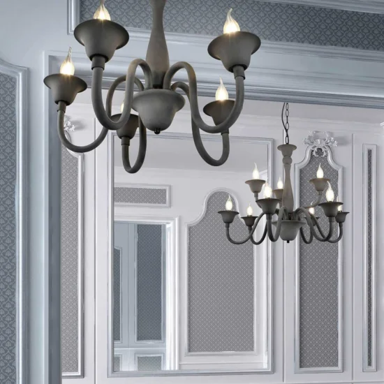 CANDEEIRO DE TETO 5 LUZES ANTRACITE CAMILA 2