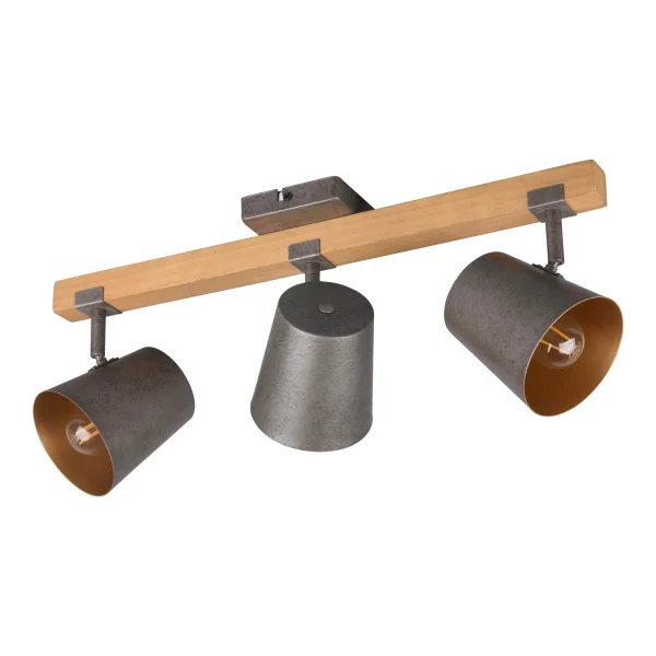 HOLOFOTE 3 LUZES METAL NÍQUEL ANTIGO E14 NESTORE