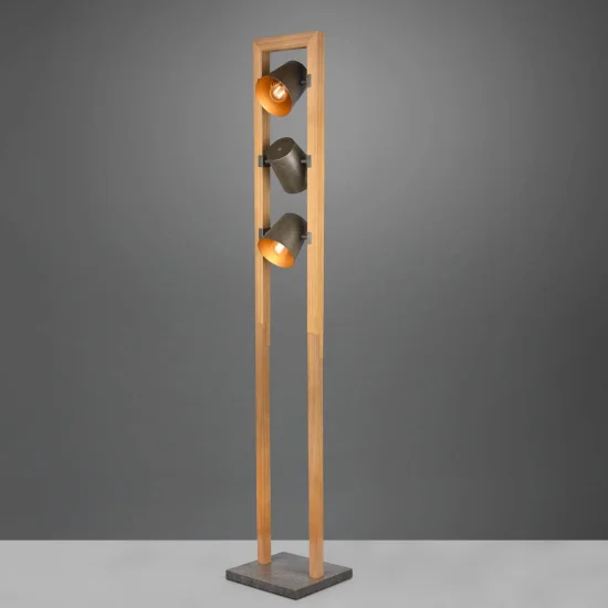 CANDEEIRO DE PÉ 3 LUZES METAL NÍQUEL ANTIGO E14 NESTORE 2