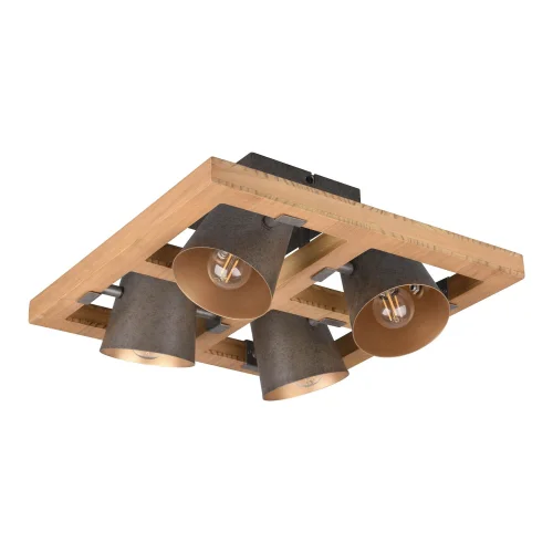 PLAFON 4 LUZES METAL NÍQUEL ANTIGO E14 NESTORE