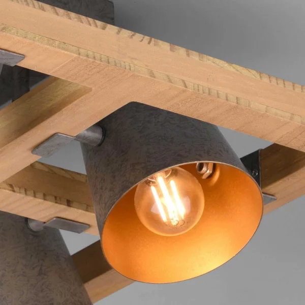 PLAFON 4 LUZES METAL NÍQUEL ANTIGO E14 NESTORE