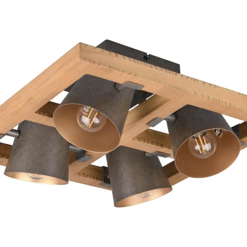 PLAFON 4 LUZES METAL NÍQUEL ANTIGO E14 NESTORE