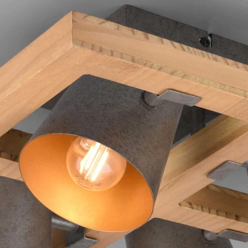 PLAFON 4 LUZES METAL NÍQUEL ANTIGO E14 NESTORE