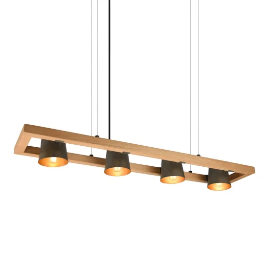 CANDEEIRO DE TETO 4 LUZES METAL NÍQUEL ANTIGO E14 NESTORE 2