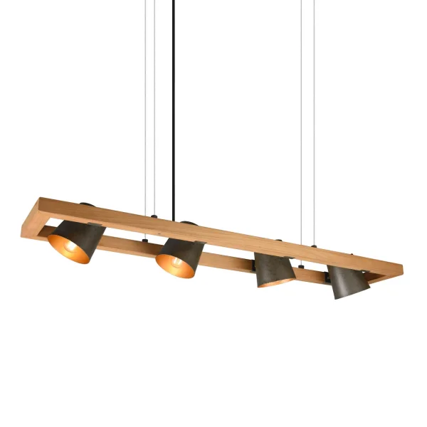 CANDEEIRO DE TETO 4 LUZES METAL NÍQUEL ANTIGO E14 NESTORE