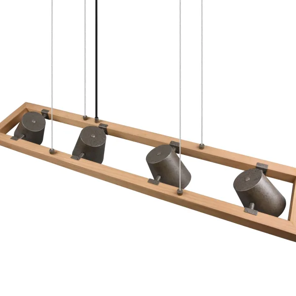 CANDEEIRO DE TETO 4 LUZES METAL NÍQUEL ANTIGO E14 NESTORE