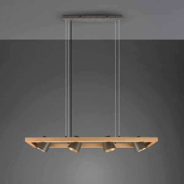 CANDEEIRO DE TETO 4 LUZES METAL NÍQUEL ANTIGO E14 NESTORE