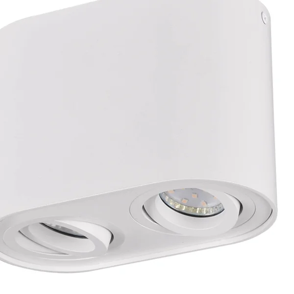 PLAFON DE TETO 2 LUZES OSCILANTE METAL BRANCO GU10 FORTUNE