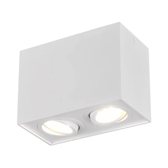 PLAFON DE TECTO 2 LUZES BASCULANTE DE METAL BRANCO GU10 GARIBALDI