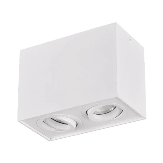 PLAFON DE TECTO 2 LUZES BASCULANTE DE METAL BRANCO GU10 GARIBALDI 2