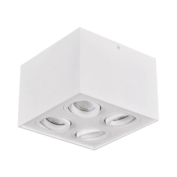PLAFON DE TECTO 4 LUZES BASCULANTE METAL BRANCO GU10 GARIBALDI