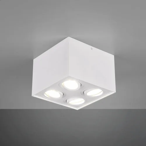 PLAFON DE TECTO 4 LUZES BASCULANTE METAL BRANCO GU10 GARIBALDI