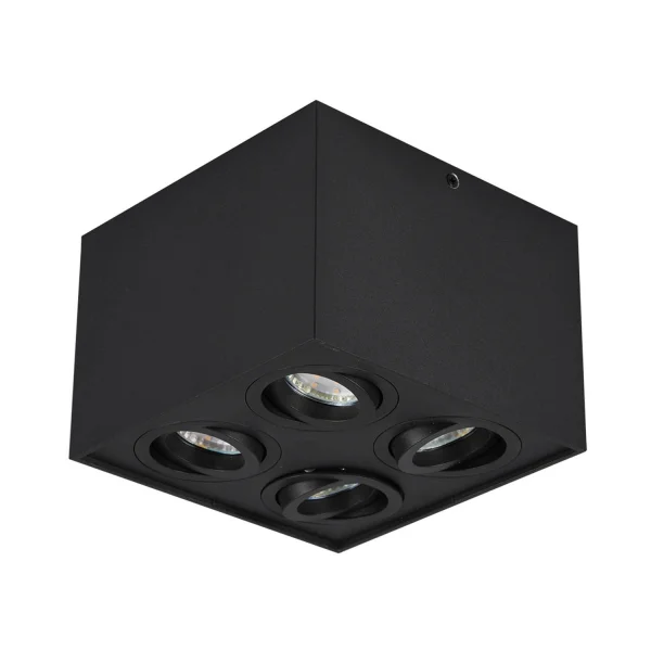 PLAFON DE TECTO 4 LUZES BASCULANTE METAL PRETO GU10 GARIBALDI