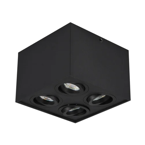 PLAFON DE TECTO 4 LUZES BASCULANTE METAL PRETO GU10 GARIBALDI