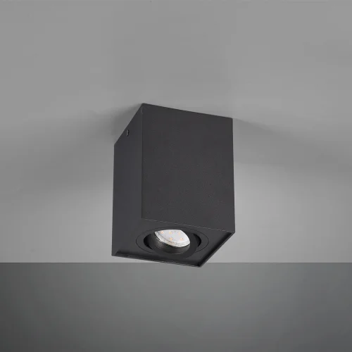 PLAFON DE TECTO 1 LUZ BASCULANTE METAL PRETO GU10 GARIBALDI