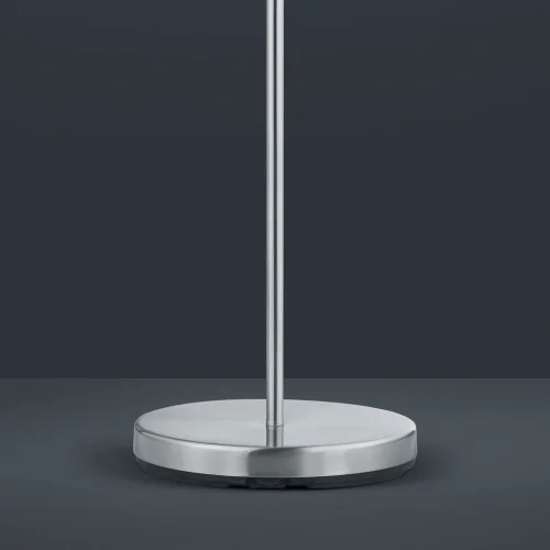 CANDEEIRO DE PÉ METAL NÍQUEL ABAJUR BRANCA BROOME