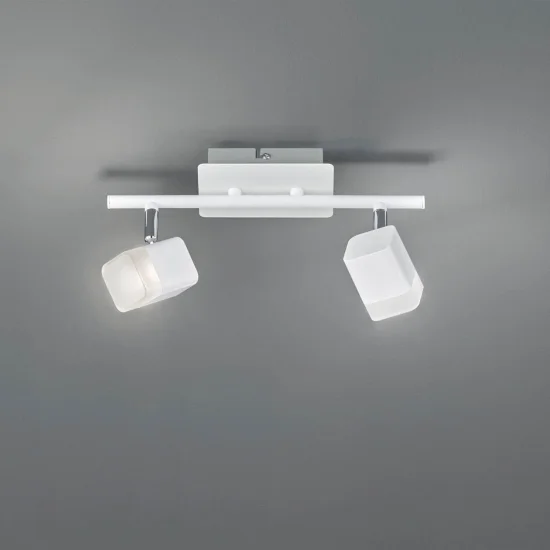 HOLOFOTES 2 LUZES LED 2x4 W 3000K METAL BRANCO ALPHONSE 2