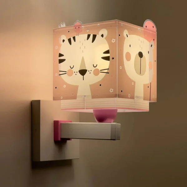 CANDEEIRO DA PAREDE BABY JUNGLE ROSA