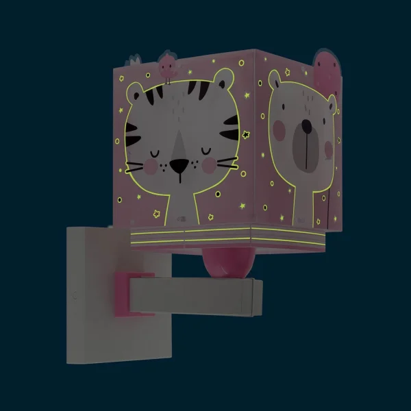 CANDEEIRO DA PAREDE BABY JUNGLE ROSA