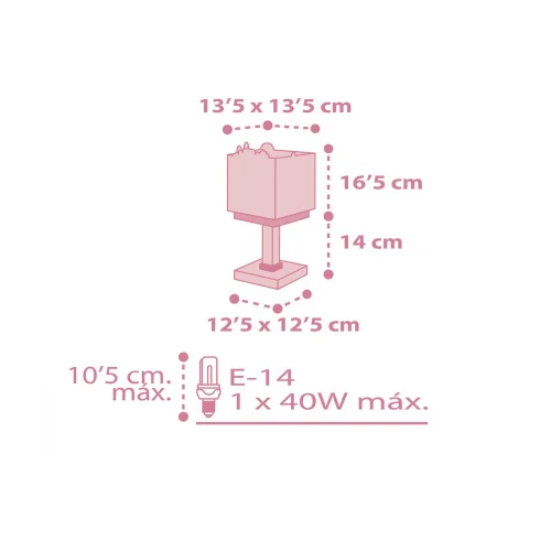 CANDEEIRO DE MESA BABY JUNGLE ROSA