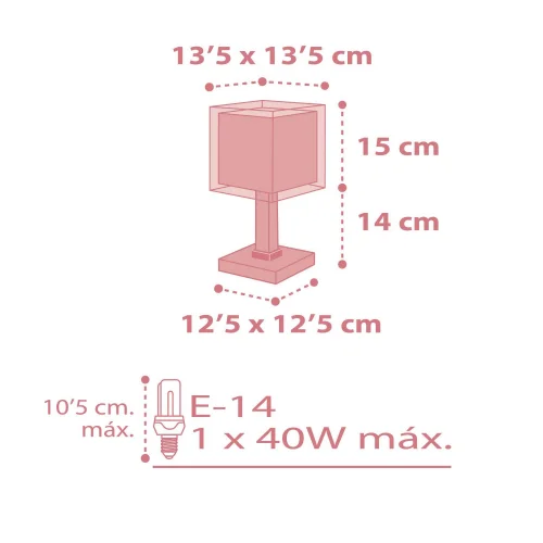 CANDEEIRO DE MESA KOALA ROSA