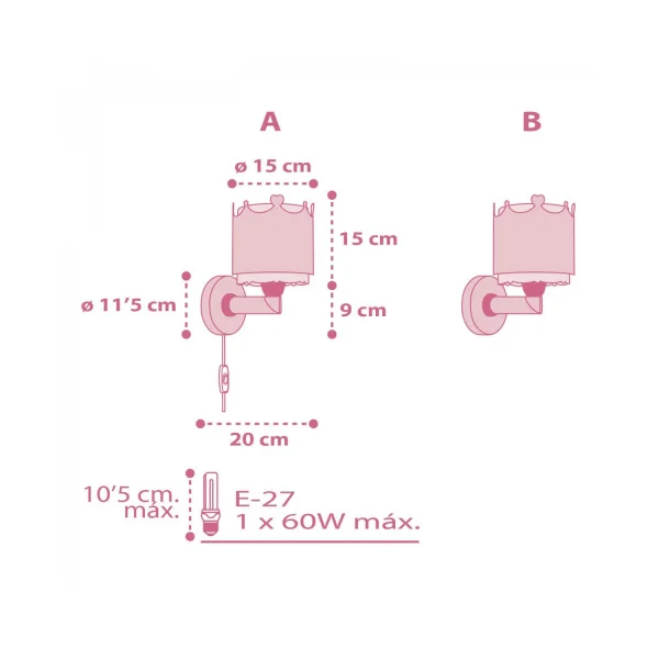 CANDEEIRO DE PARED LITTLE QUEEN