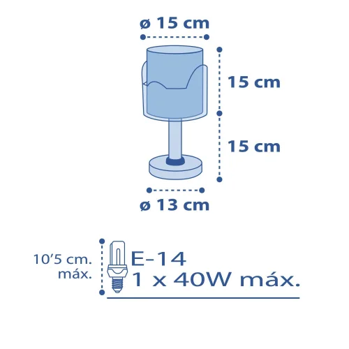 CANDEEIRO DE MESA LITTLE ELEPHANT AZUL