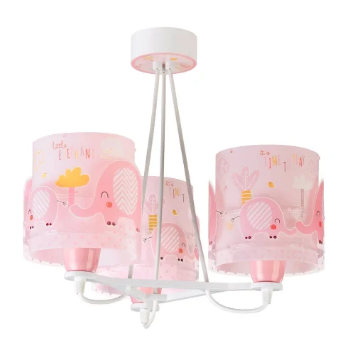 CANDEEIRO DE TECTO 3 LUZES LITTLE ELEPHANT ROSA