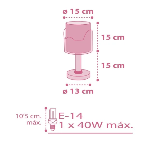 CANDEEIRO DE MESA LITTLE ELEPHANT ROSA