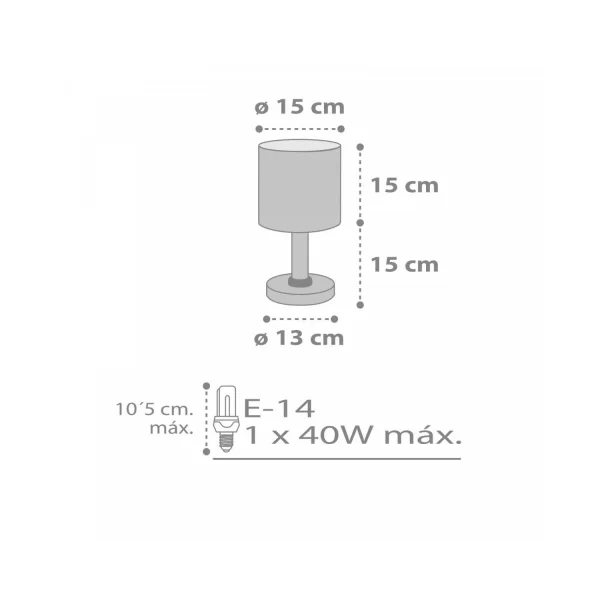 CANDEEIRO DE MESA INFANTIL SWEET DREAMS CINZENTO