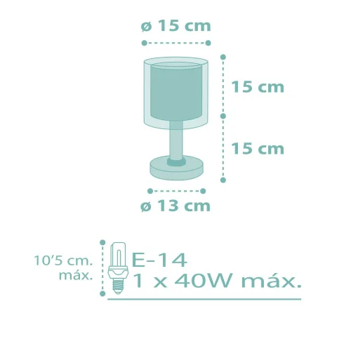 CANDEEIRO DE MESA TURQUESA DOTS